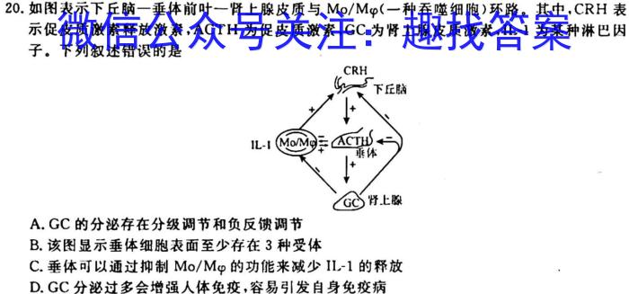 炎德英才大联考 长郡中学2023年高二寒假作业检测试卷生物