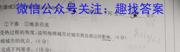 安徽省九年级2022-2023学年新课标闯关卷（十一）AHs地理