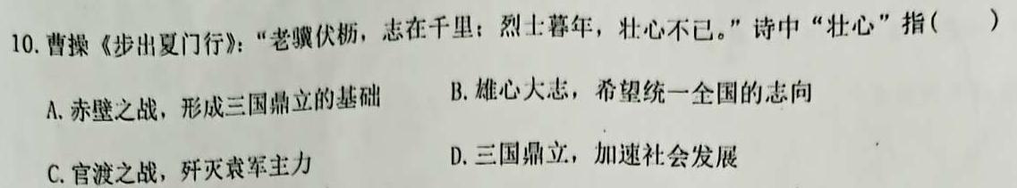 桂柳文化2023届高三桂柳鸿图信息冲刺金卷二(2)历史
