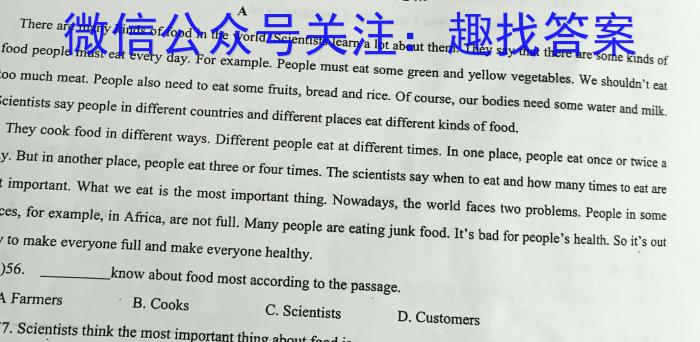 安徽第一卷·2023年安徽中考信息交流试卷（七）英语试题