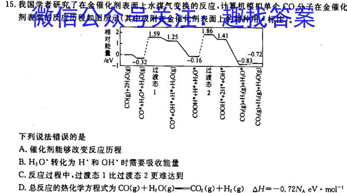 衡中同卷 2022-2023学年度下学期高三年级一调考试(新高考/新教材)化学