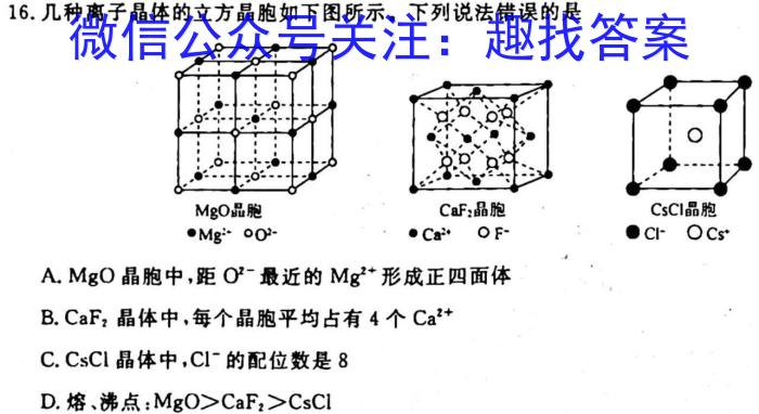 023年陕西省初中学业水平考试·全真模拟卷（一）B版化学"