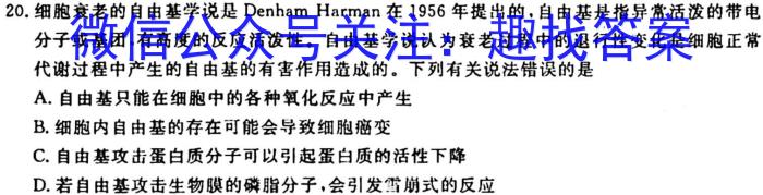 天一大联考 2022-2023学年高一年级阶段性测试(三)3生物