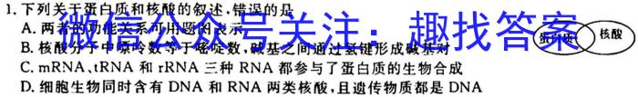 天一大联考 河南省2022-2023九年级学业水平诊断(一)生物