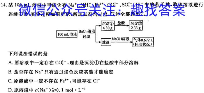 2023届福建大联考高三年级3月联考化学