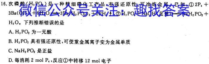 2023年临沂市2022级普通高中学科素养水平监测试卷(2023.2)化学