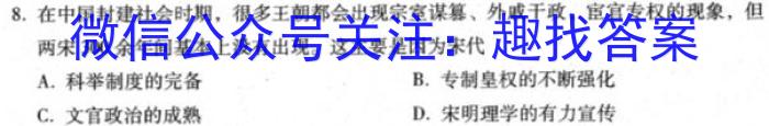 广西2023年4月高中毕业班第三次联合调研考试历史试卷