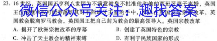 辽宁省葫芦岛市兴城市2023届九年级第一学期期末质量检测历史