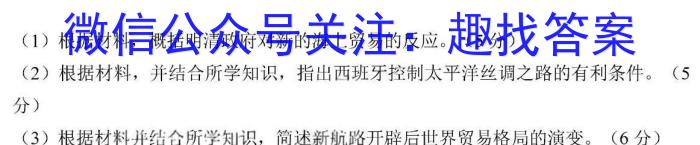 安徽省2025届七年级下学期阶段评估（一）【5LR】历史