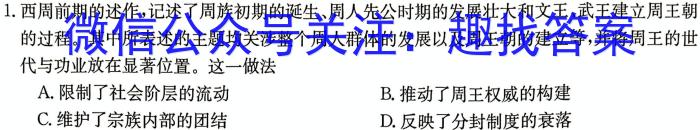 2023届陕西省高三4月联考(标识○)历史