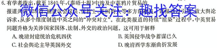2023年河南省九年级第六届名校联盟考（23-CZ122c）历史