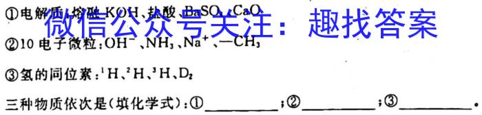 安徽省名校联考2025届第二学期高一年级开学考化学