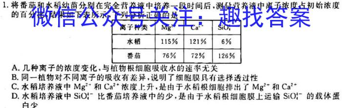 【泸州二诊】泸州市高2020级第二次教学质量诊断性考试生物