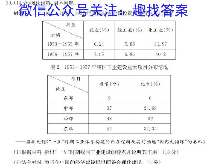 2024-2023学年云南省高二月考试卷(23-342B)历史