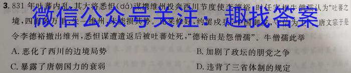 山西省2025届七年级下学期阶段评估（一）历史