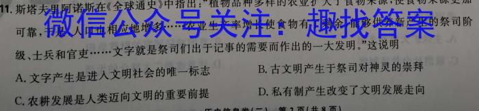 江西省2023届九年级《学业测评》分段训练（五）政治s