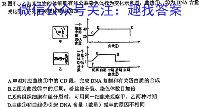 2023届桂柳文化高三桂柳鸿图信息冲刺金卷一(1)生物