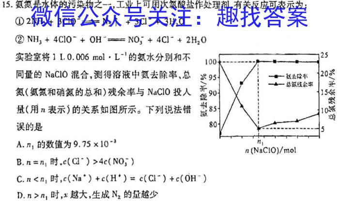 百师联盟2023届高三二轮复习联考(一)【新教材老高考】化学