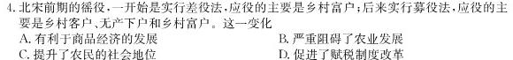 山西省2025届高一金科大联考3月考试历史