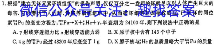 河南省安阳市2023届九年级初中毕业班中考适应性测试l物理