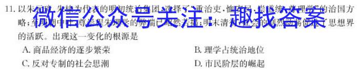 安徽省2022-2023学年九年级下学期期中教学质量调研历史