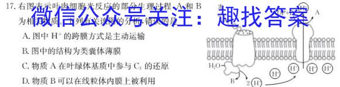 2023普通高等学校招生全国统一考试·冲刺预测卷QG(四)4生物