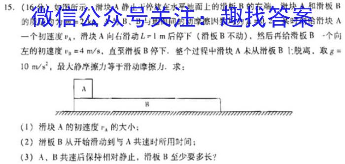 2023年普通高等学校招生伯乐马模拟考试(四)4.物理