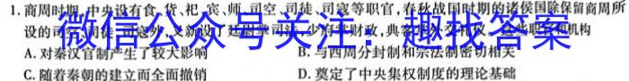 安徽省2022-2023学年九年级联盟考试（二）历史