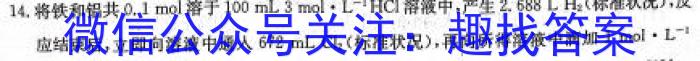 安徽省2025届七年级下学期教学评价一化学