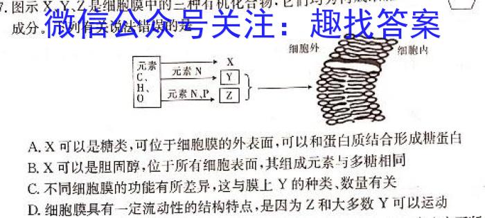 2023普通高等学校招生全国统一考试·冲刺押题卷 新教材(一)1生物