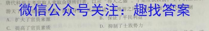 陕西学林教育 2022~2023学年度第二学期七年级第一次阶段性作业历史