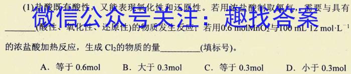 2024-2023学年安徽省七年级教学质量检测（六）化学