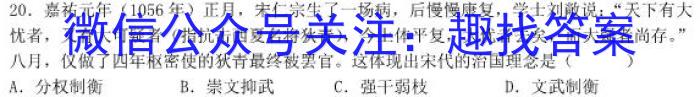 安徽省2022-2023学年高一年级下学期阶段检测联考(231484D)历史