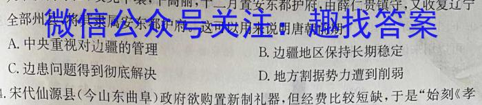 天一大联考·河南省2023届九年级学业水平诊断（一）历史