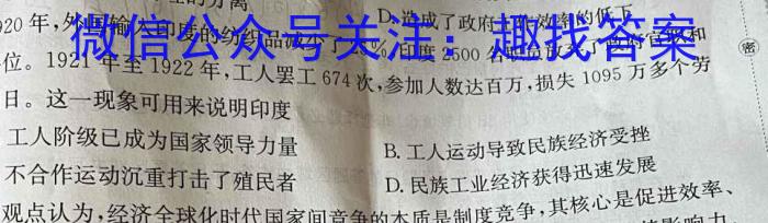 陕西省2023届九年级2月联考（23-CZ69c·金卷一）历史