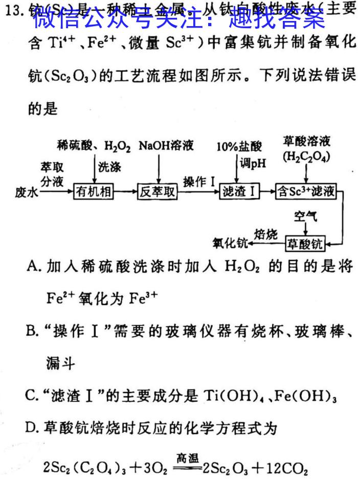 安徽省2023年最新中考模拟示范卷（二）化学