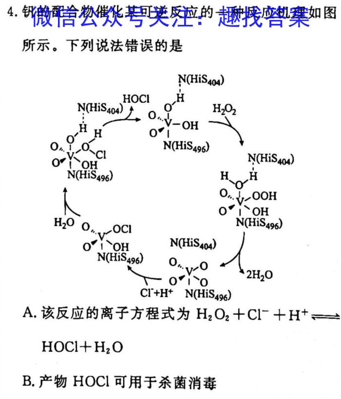 浙里卷天下——2022~2023学年高三百校联考3月测试(23-CM04C)化学
