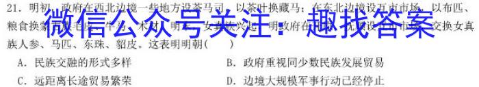 安徽省中考必刷卷·2023年名校内部卷（五）历史