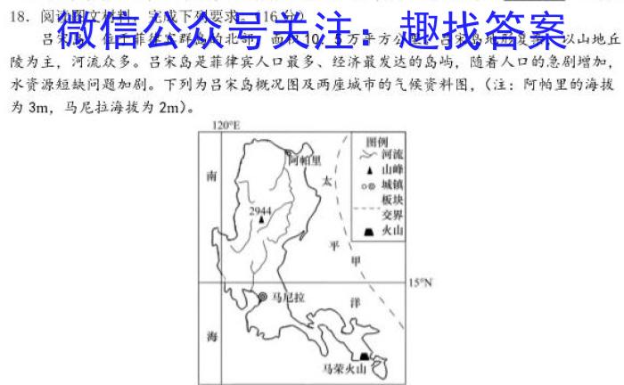 群力考卷·信息优化卷·2023届高三第二次s地理