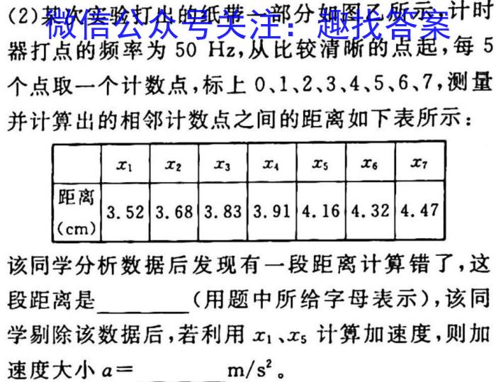 衡水金卷先享题2023届信息卷 全国甲卷B(一)物理`