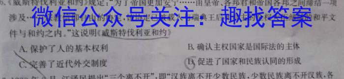陕西省西安市2023届九年级模拟检测卷（22-02-CZ85c·金卷（一））历史