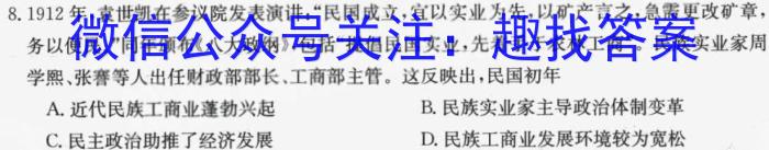 天一大联考2024-2023学年（下）高三年级联合考试历史