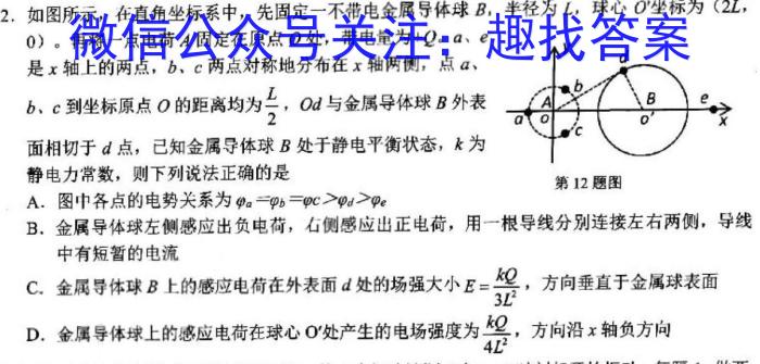 2023普通高等学校招生全国统一考试·冲刺押题卷QG(六)6.物理