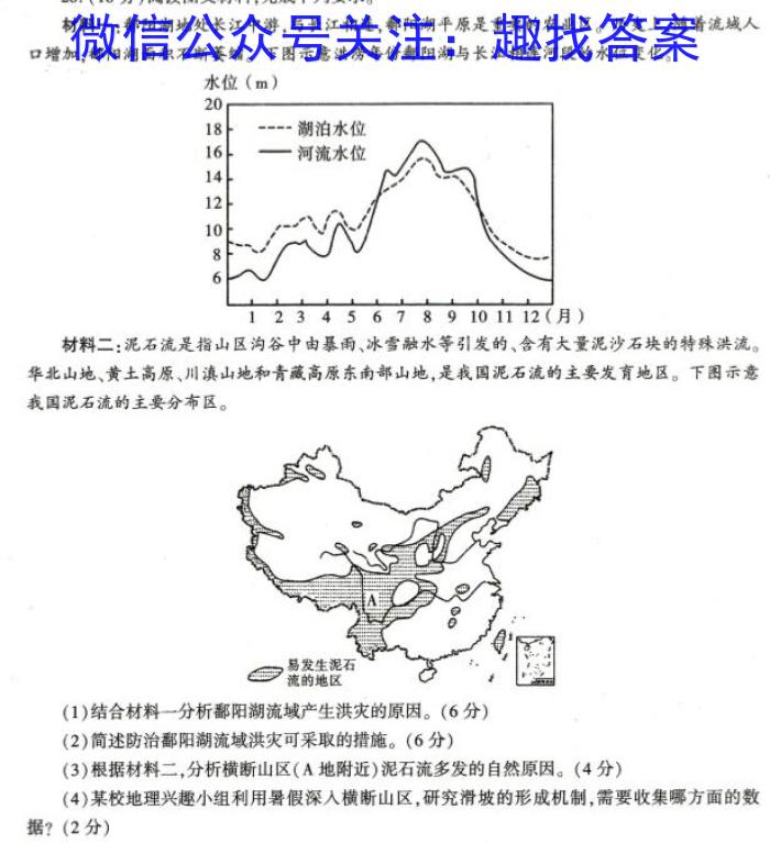 山西省2023届九年级考前适应性评估（一）（6LR）地理