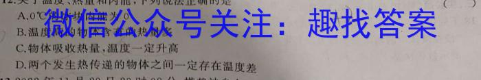 九师联盟 2022-2023学年高三2月质量检测XG物理`