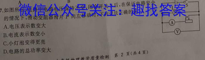 安徽省九年级2022-2023学年新课标闯关卷（十五）AH物理`