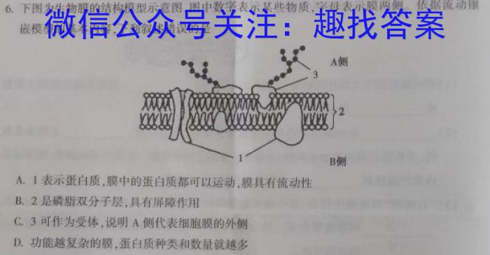 南宁市2022-2023高二上学期期末生物