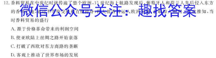 安徽第一卷·2023年中考安徽名校大联考试卷（二）历史