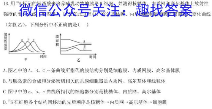 四川省成都市石室中学2023届高三年级二诊模拟考试生物试卷答案