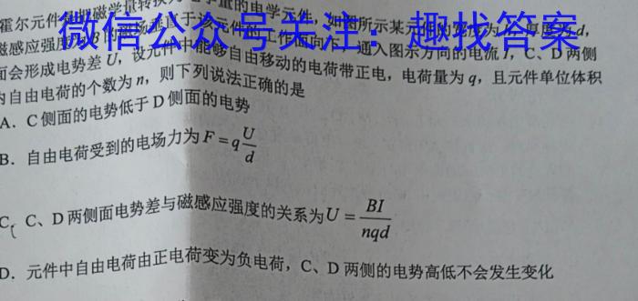 2023年2024届普通高等学校招生全国统一考试 青桐鸣高二联考(3月).物理